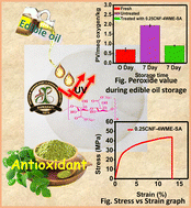 Graphical abstract: Sodium alginate-nanocellulose-based active composite film for edible oils packaging applications