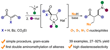 Graphical abstract: Three-step alkylaminomethylative α,β-difunctionalization of enones