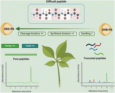 Graphical abstract: Towards green, scalable peptide synthesis: leveraging DEG-crosslinked polystyrene resins to overcome hydrophobicity challenges