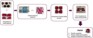 Graphical abstract: Effects of UV-C irradiation on the physicochemical properties of freeze-dried beetroot (Beta vulgaris) powder