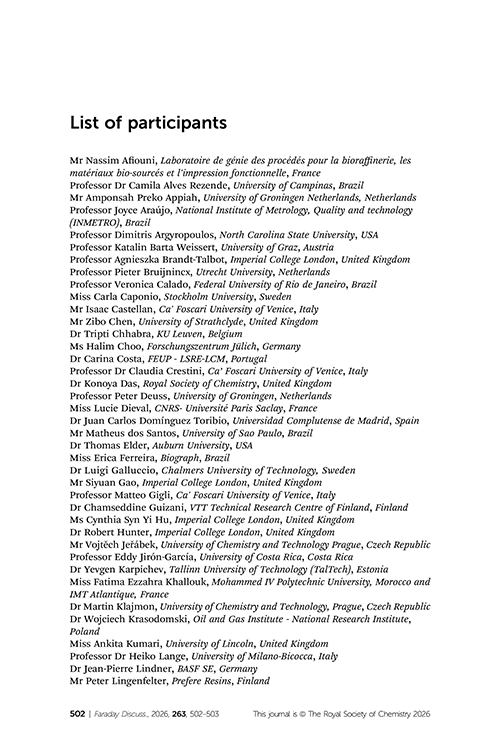 List of participants