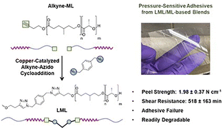 Graphical abstract: Tunable adhesion properties of hydrolytically degradable aliphatic polyester triblock/diblock copolymer blends