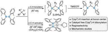 Graphical abstract: Regioselective C(sp3)–H borylation via a diarylboryl anion surrogate in sp2–sp3 diboranes(5)