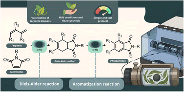 Graphical abstract: Mechanochemical synthesis of phthalimides from terpenes via tandem Diels-Alder cycloaddition and iodine-mediated aromatization