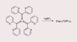 Graphical abstract: Hexa(2-pyridyl)[3]radialene: self-assembly of a hexanuclear silver array