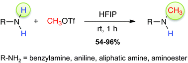 Graphical abstract: Selective monomethylation of primary amines with simple electrophiles