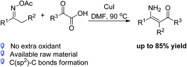 Graphical abstract: Synthesis of enaminones via copper-catalyzed decarboxylative coupling reaction under redox-neutral conditions