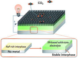 Graphical abstract: A compatible anode/succinonitrile-based electrolyte interface in all-solid-state Na–CO2 batteries