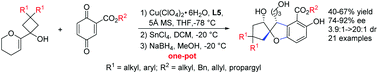 Graphical abstract: A catalytic asymmetric one-pot [3+2] cyclization/semipinacol rearrangement sequence: an efficient construction of a multi-substituted 3H-spiro[benzofuran-2,1′-cyclopentane] skeleton
