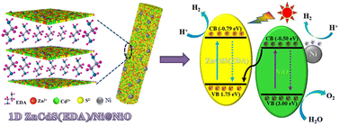 Graphical abstract: Construction of one-dimensional ZnCdS(EDA)/Ni@NiO for photocatalytic hydrogen evolution