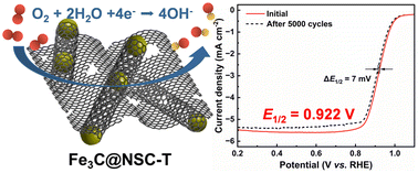 Graphical abstract: Energetic MOF-derived Fe3C nanoparticles encased in N,S-codoped mesoporous pod-like carbon nanotubes for efficient oxygen reduction reaction