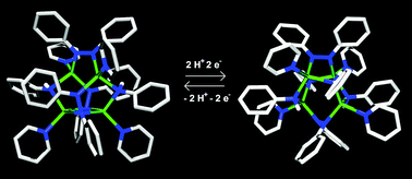 Graphical abstract: Preparation of a “twisted basket” Mn4N8 cluster: a two-hydrogen-atom reduced analogue of the Mn4N8 pinned butterfly