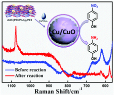 Graphical abstract: Fuzzy, copper-based multi-functional composite particles serving simultaneous catalytic and signal-enhancing roles