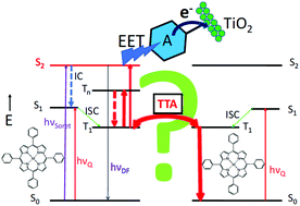 Graphical abstract: Prospects for efficient solar energy upconversion using metalloporphyrins as dual absorber-upconverters