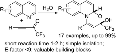Graphical abstract: Diastereoselective synthesis of CF3-oxazinoquinolines in water