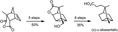 Graphical abstract: A new route to tricyclane sesquiterpenoids: total synthesis of α-ekasantalic acid