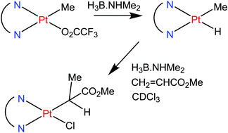 Graphical abstract: Reactions of organoplatinum complexes with dimethylamine-borane