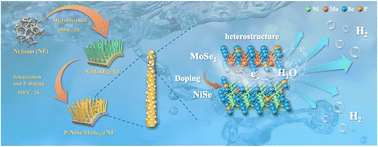 Graphical abstract: Interface engineering of hierarchical P-doped NiSe/2H-MoSe2 nanorod arrays for efficient hydrogen evolution