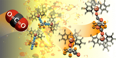Graphical abstract: Low-valent group 6 metals/Al(C6F5)3 donor–acceptor systems for CO2 activation and cleavage