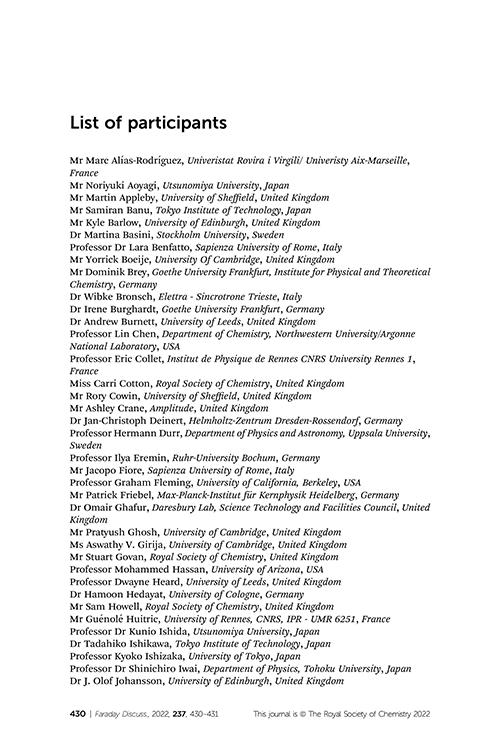 List of participants