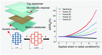 Graphical abstract: Configurable direction sensitivity of skin-mounted microfluidic strain sensor with auxetic metamaterial