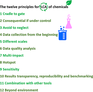 Graphical abstract: A proposal of twelve principles for LCA of chemicals