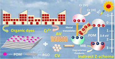 Graphical abstract: Polyoxometalate-loaded reduced graphene oxide-modified metal vanadate catalysts for photoredox reactions through an indirect Z-scheme mechanism