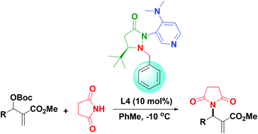 Graphical abstract: Enantioselective allylic amination of MBH carbonates catalyzed by novel chiral 4-dialkylaminopyridine catalysts