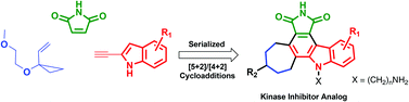 Graphical abstract: Function through bio-inspired, synthesis-informed design: step-economical syntheses of designed kinase inhibitors