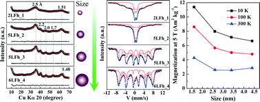 Graphical abstract: Effects of crystallite size on the structure and magnetism of ferrihydrite