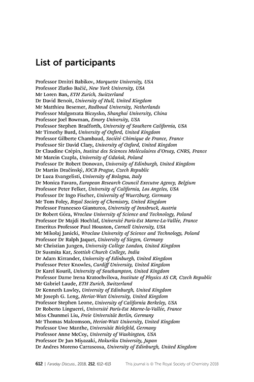 List of Participants