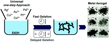 Graphical abstract: A versatile ethanolic approach to metal aerogels (Pt, Pd, Au, Ag, Cu and Co)