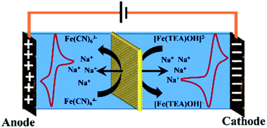 Graphical abstract: Alkaline all iron redox flow battery with a polyethylene/poly(styrene-co-divinylbenzene) interpolymer cation-exchange membrane