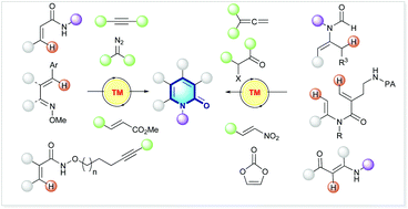 Graphical abstract: Transition metal catalysed direct construction of 2-pyridone scaffolds through C–H bond functionalizations