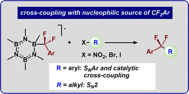 Graphical abstract: Nucleophilic strategies to construct –CF2– linkages using borazine-CF2Ar reagents