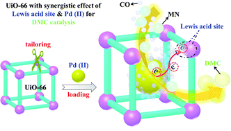 Graphical abstract: Synergistic Lewis acid and Pd active sites of metal–organic frameworks for highly efficient carbonylation of methyl nitrite to dimethyl carbonate