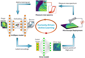Graphical abstract: Curiosity driven exploration to optimize structure–property learning in microscopy