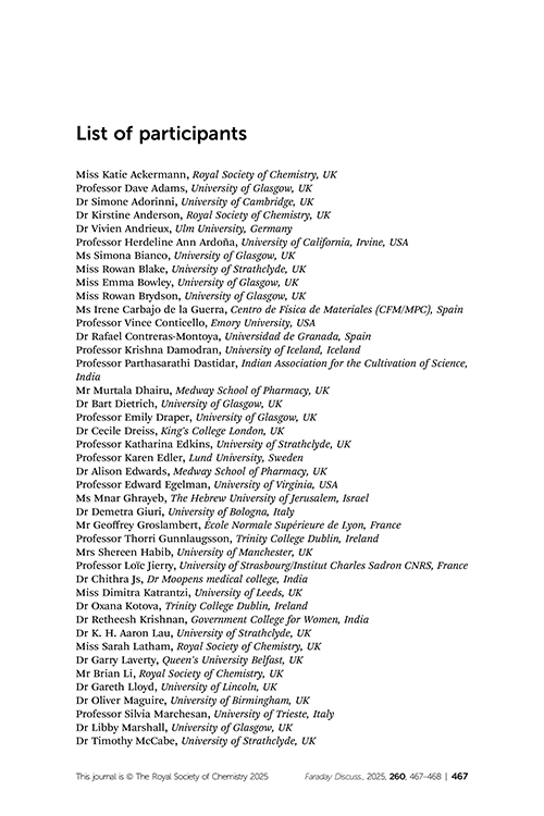 List of participants