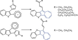 An Efficient Novel Synthesis Of B Azuleno 1 2 B Benzothienyl And B Azuleno 2 1 B Benzothienyl A B Unsaturated Ketones By The Tropylium Ion Mediated Intramolecular Furan Ring Opening Reaction And X Ray Investigation Of Methyl Ketone Derivative1