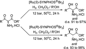 Dynamic Kinetic Resolution An Efficient Route To Anti A Amino B Hydroxy Esters Via Ru Synphos Catalyzed Hydrogenation Chemical Communications Rsc Publishing