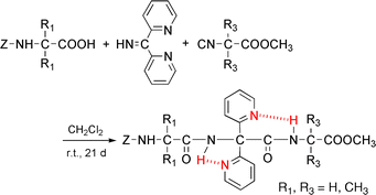 A Novel Intramolecular Hydrogen Bonding Between A Side Chain Pyridine Ring And An Amide Hydrogen Of The Peptide Backbone In Tripeptides Containing The New Amino Acid A A Di 2 Pyridyl Glycine Organic Biomolecular Chemistry Rsc