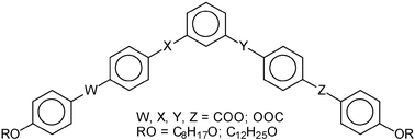 Ten Isomeric Five Ring Bent Core Mesogens The Influence Of The Direction Of The Carboxyl Connecting Groups On The Mesophase Behaviour Journal Of Materials Chemistry Rsc Publishing