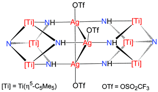 Encapsulation Of A Trinuclear Silver I Cluster By Two Imido Nitrido Metalloligands Ti H5 C5me5 M Nh 3 M3 N Chemical Communications Rsc Publishing