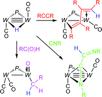 C X Bond Formation And Cleavage In The Reactions Of The Ditungsten Hydride Complex W2 H5 C5h5 2 H M Pcy2 Co 2 With Small Molecules Having Multiple C X Bonds X C N O Dalton Transactions Rsc Publishing