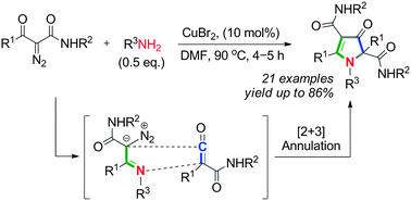 Cu Ii Catalyzed Cyclization Of A Diazo B Oxoamides With Amines Leading To Pyrrol 3 2h Ones Chemical Communications Rsc Publishing