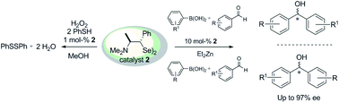 Ephedrine-based diselenide: a promiscuous catalyst suitable to mimic the enzyme  glutathione peroxidase (GPx) and to promote enantioselective C–C coupling  reactions