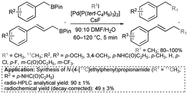 Pd0 Mediated Rapid Coupling Of Methyl Iodide With Excess Amounts Of Benzyl And Cinnamylboronic Acid Esters Efficient Method For Incorporation Of Positron Emitting 11c Radionuclide Into Organic Frameworks By Coupling Between Two Sp3 Hybridized Carbons