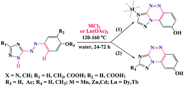 M2 And Ln3 Catalyzed Synthesis Of A 1 2 4 Triazine Core Via Intramolecular C H N H Functionalization And C N Bond Formation M Mn Zn Cd Ln Dy Tb New Journal Of Chemistry Rsc Publishing