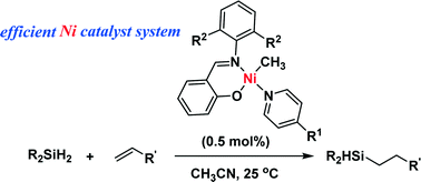 Salicylaldiminato Ni Ii Catalysts For Hydrosilylation Of Olefins Catalysis Science Technology Rsc Publishing