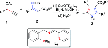 Tridentate P N N Ligand Promoted Copper Catalyzed 3 2 Cycloaddition Of Propargylic Esters With B Enamino Esters Synthesis Of Highly Functionalized Pyrroles Rsc Advances Rsc Publishing